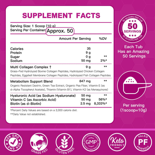 ZEBORA collagen powder bottle label and nutrition facts