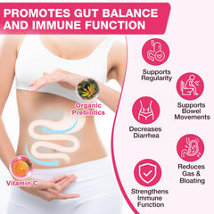 Illustration of digestive and urinary tract health with capsules