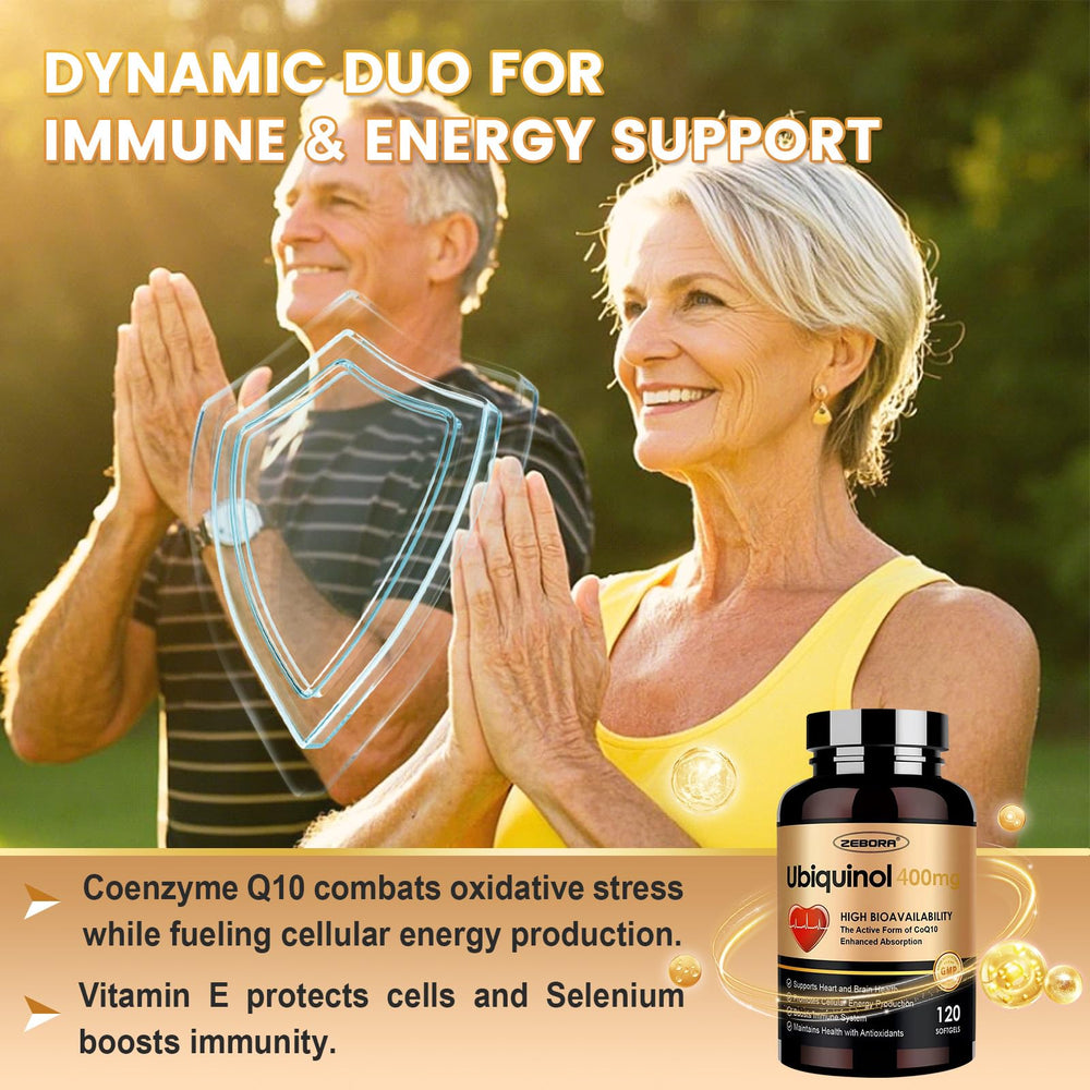 120-count bottle of Ubiquinol CoQ10 softgels