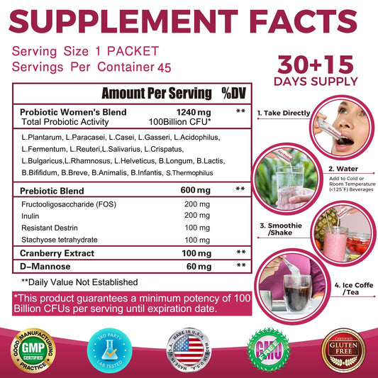 Close-up of 100 Billion CFUs and 19 probiotic strains on label