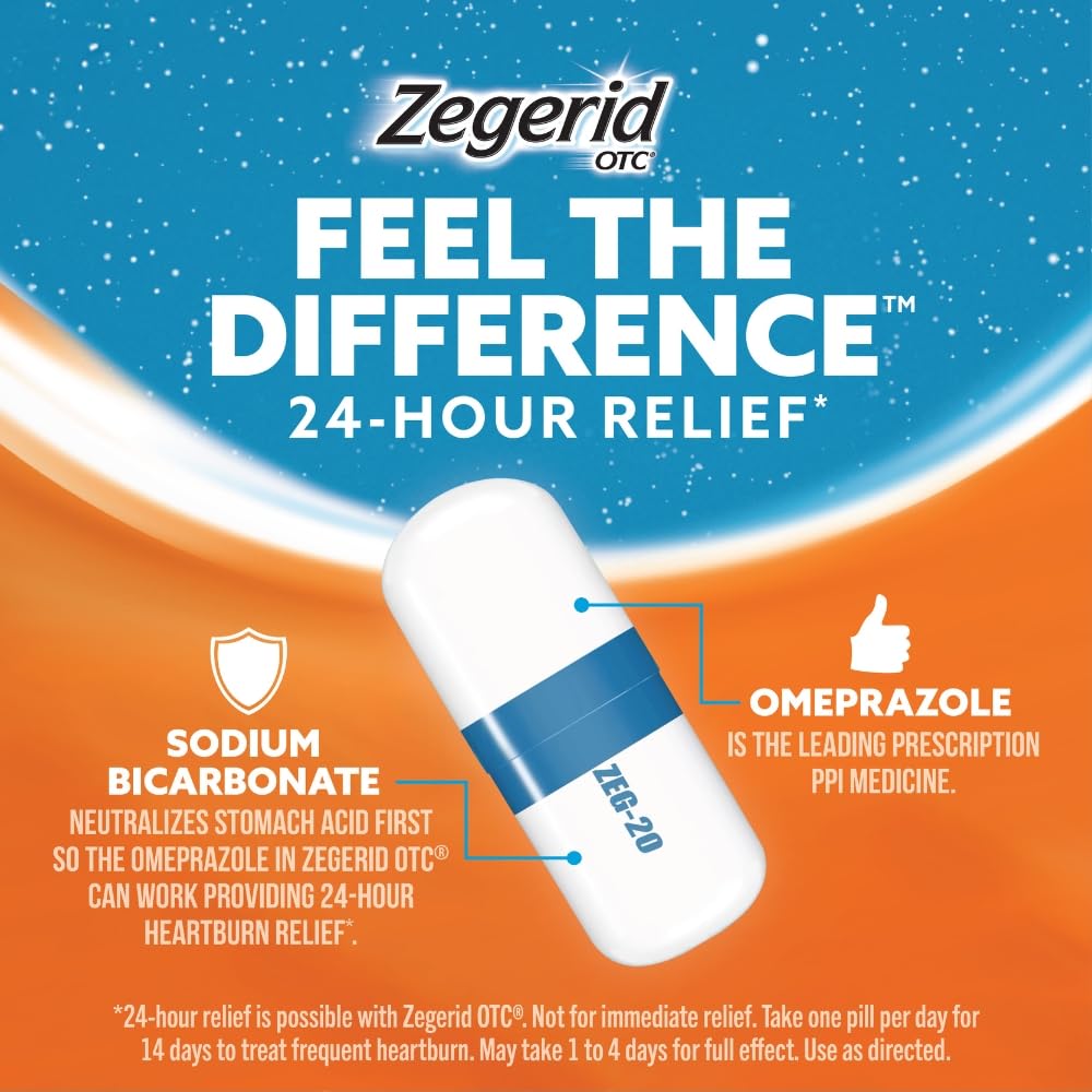 Zegerid OTC box front conveys two-ingredient formula for integrated relief.