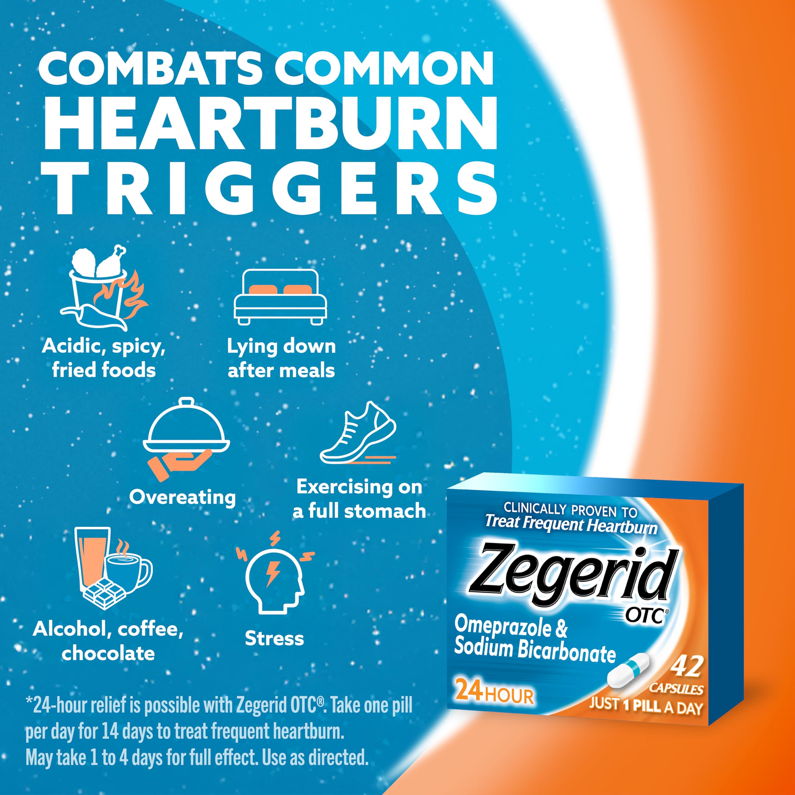 Close-up of Zegerid OTC packaging highlighting simple daily capsule.