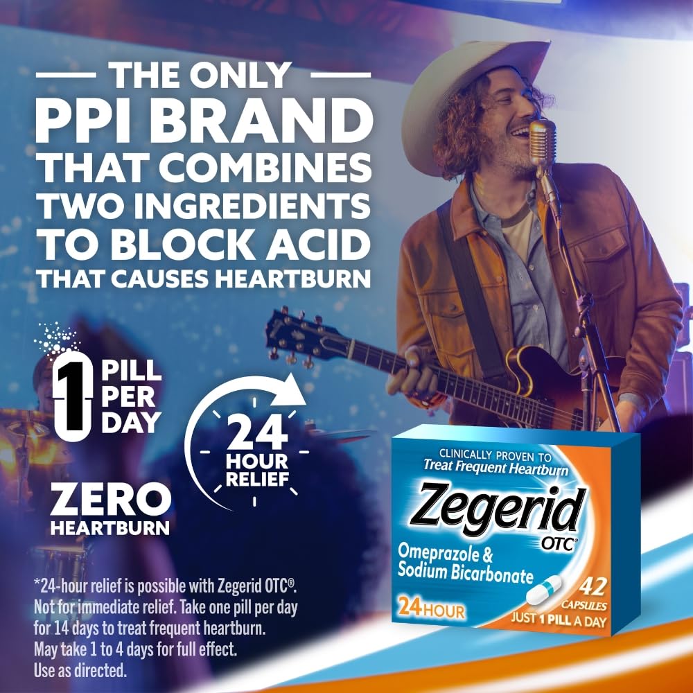 Zegerid OTC pills closeup highlights easy-to-swallow, coated tablets.
