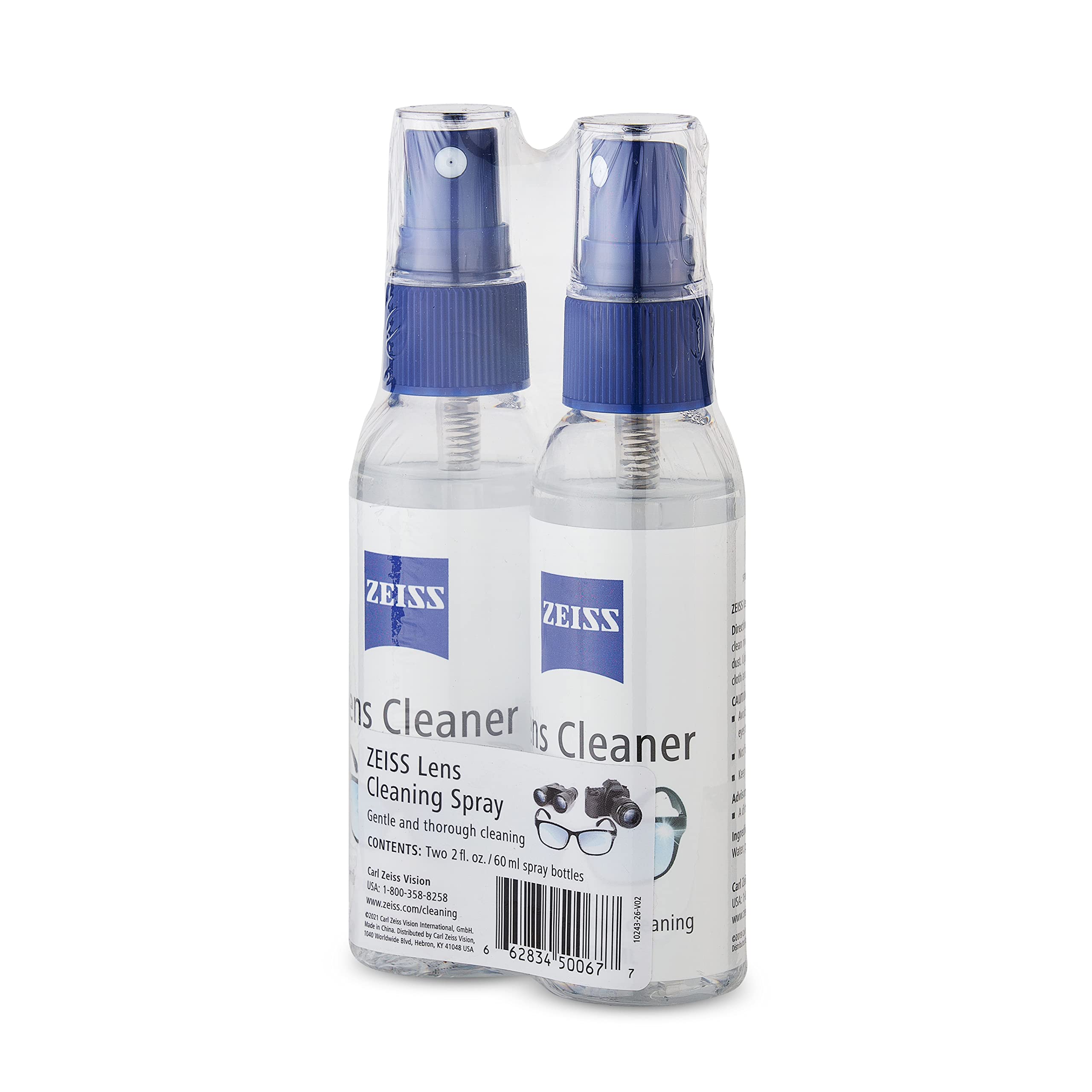 Two 2oz ZEISS cleaning spray bottles in pack