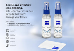 ZEISS lens cleaning spray packaging and label