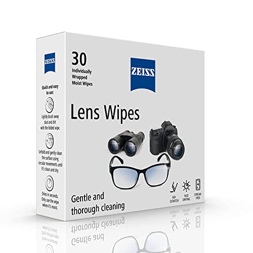 Wipes being used on coated optics including camera lenses and sunglasses
