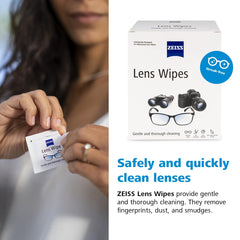 Webcam lens cleaned with ZEISS wipe