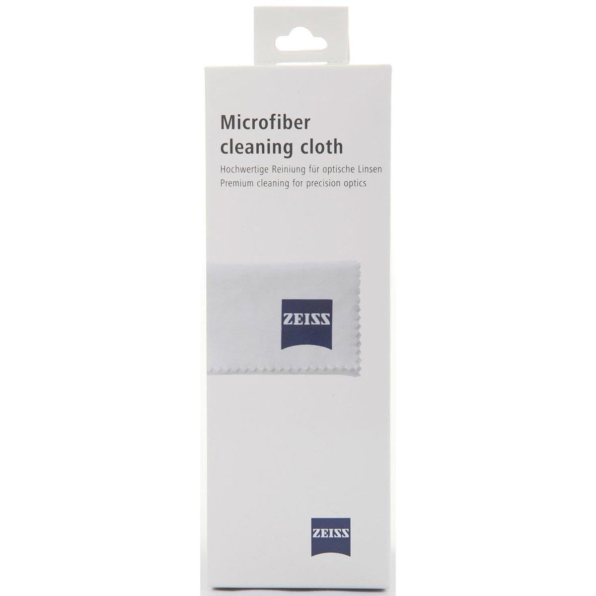 Close-up of Zeiss microfiber cleaning cloth laid out for optics cleaning