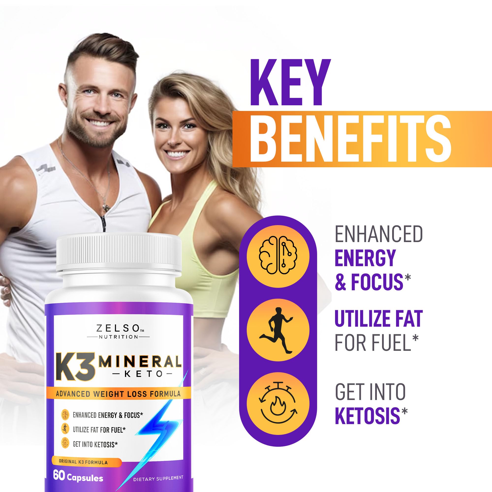 Two-pack Zelso K3 Mineral Pills on white background