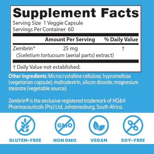 Zembrin patented standardized extract label