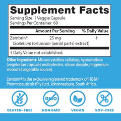 Zembrin patented standardized extract label