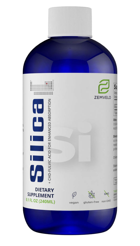 Zemvelo Liquid Ionic Silica bottle with label