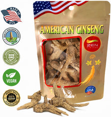 Barrel Root Zen Ginseng product shot on wooden surface