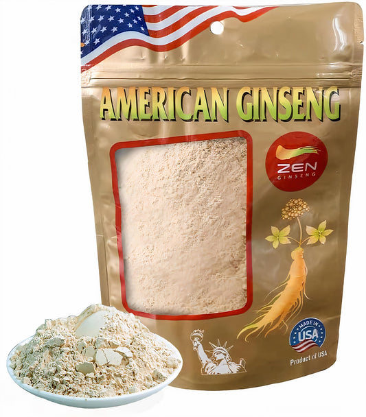 Zen Ginseng Powder 4 oz bag made from American Wisconsin ginseng