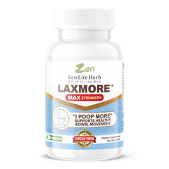 Zen Life Herb LAXMORE bottle and ingredients