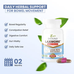 Close-up of ingredients on LAXMORE label