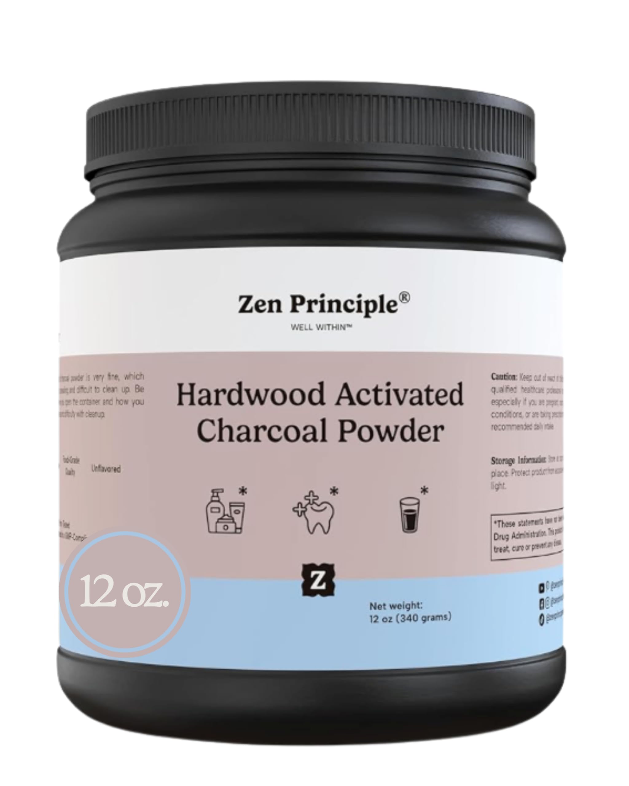 Activated charcoal powder in 12 oz USA hardwood source