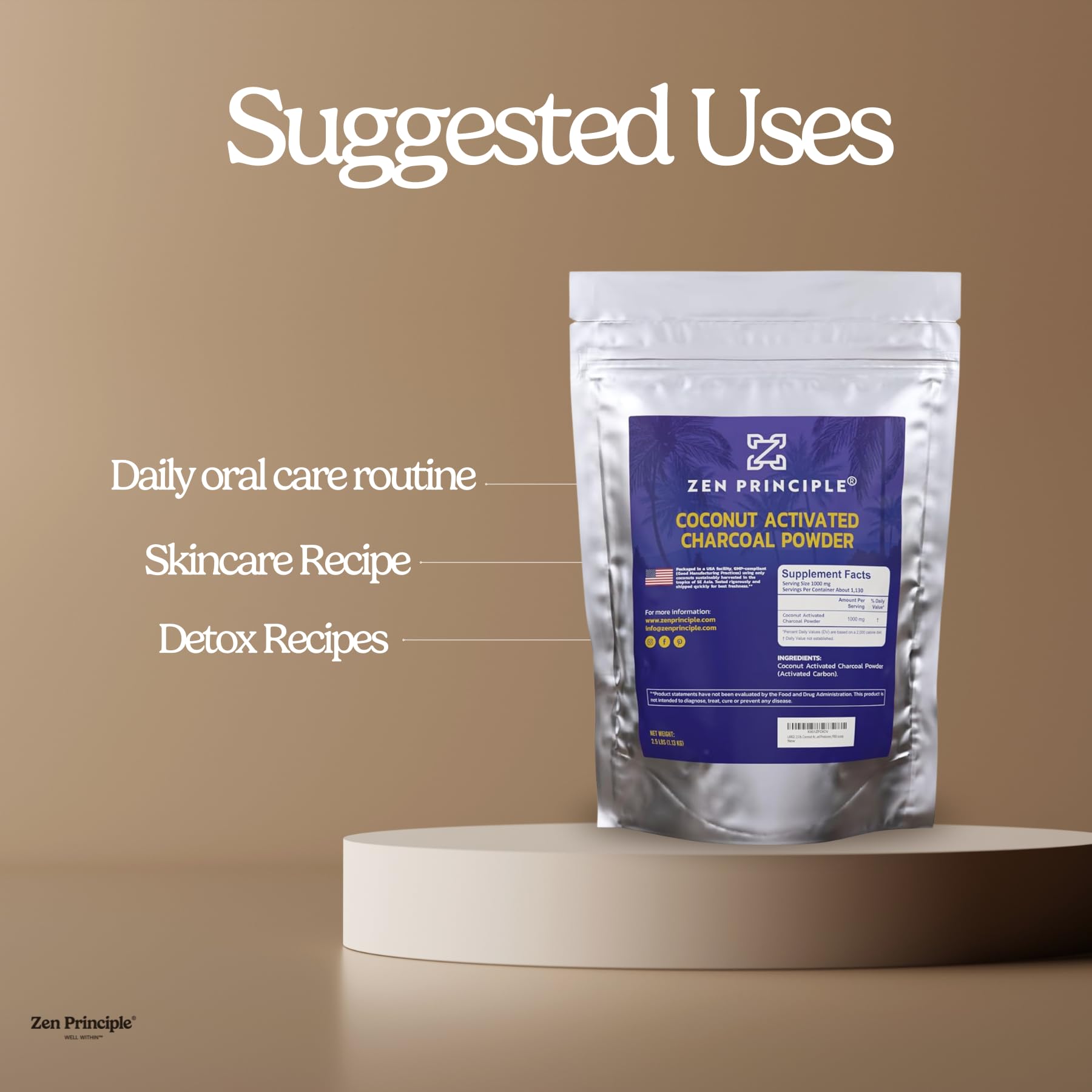 Charcoal supports digestion and daily detox