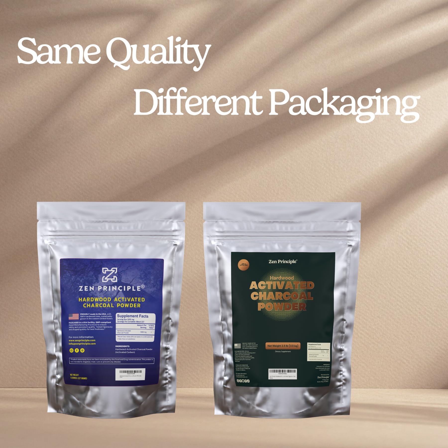 Smile showing teeth whitening with Zen Principle charcoal