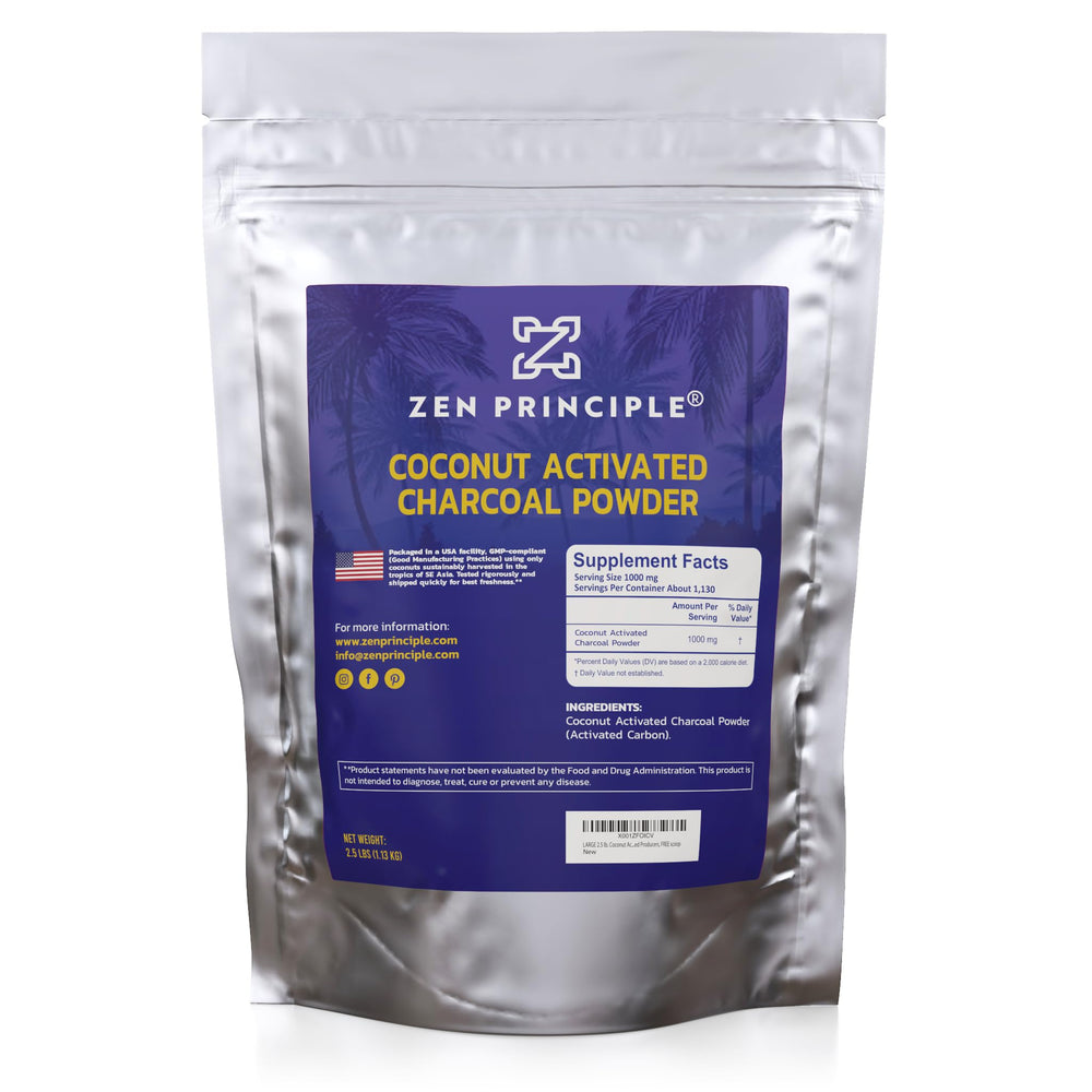 Zen Principle Coconut Activated Charcoal Powder 2.5 lb front view