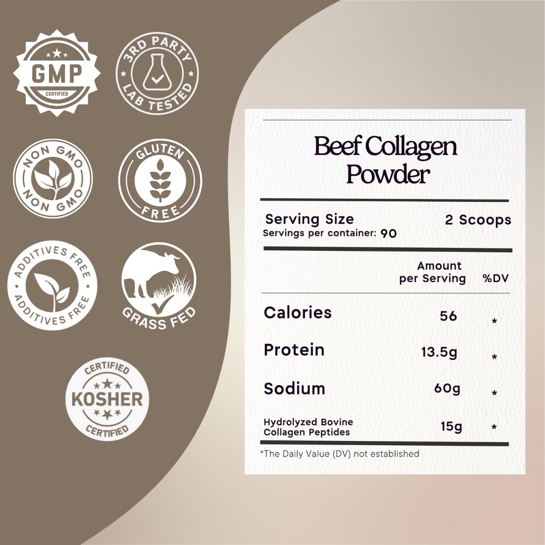 Zen Principle collagen powder being poured into a glass for mixing