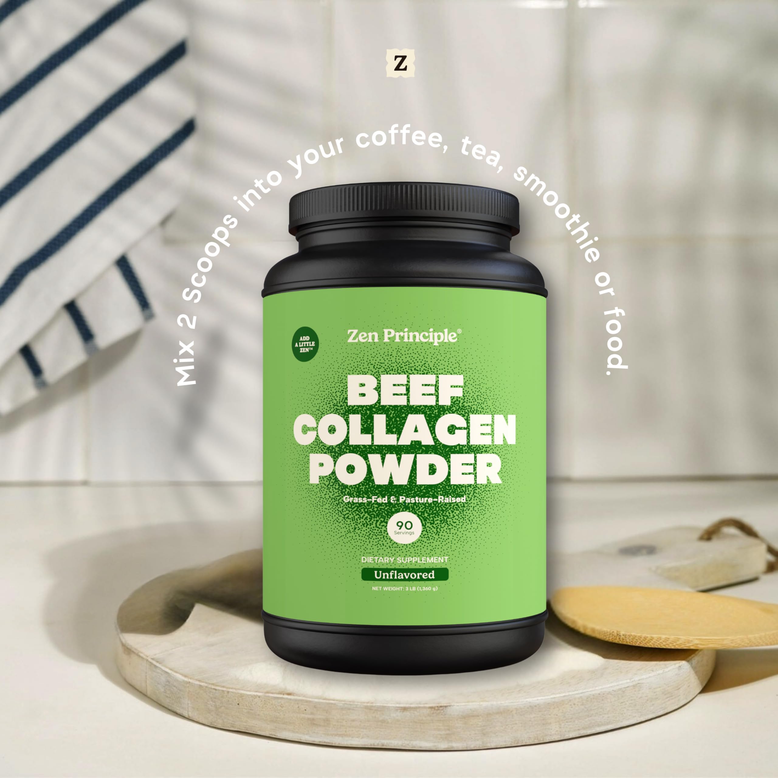 Zen Principle product label indicates USA-made GMP production