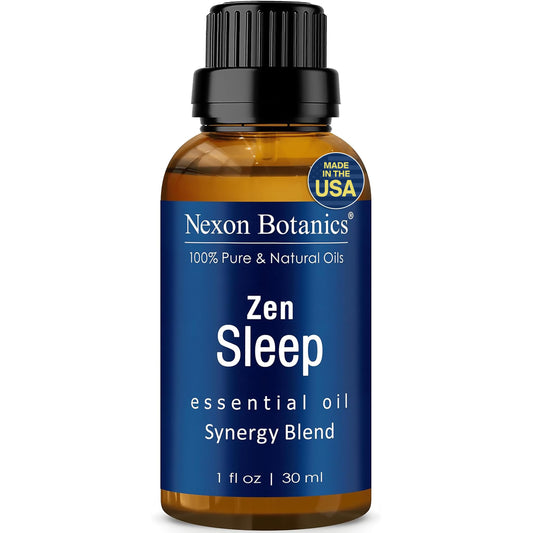 Zen Sleep essential oil blend 30 ml bottle with lavender and rosemary label
