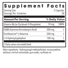 Zen Sleep ingredients highlighting P5P, 5-HTP, B6 with GABA and L-Theanine