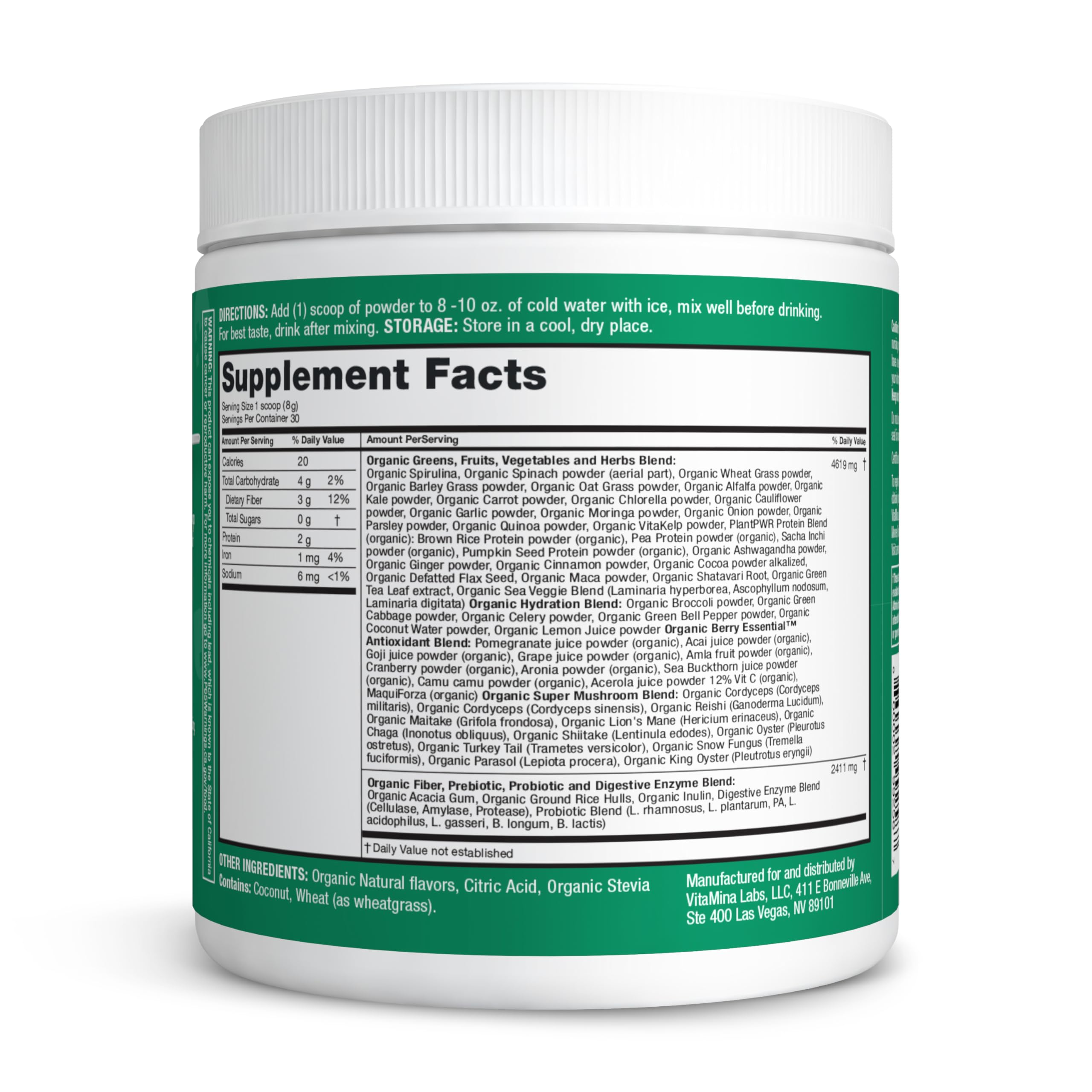 Nutrition label close-up highlighting organic ingredients