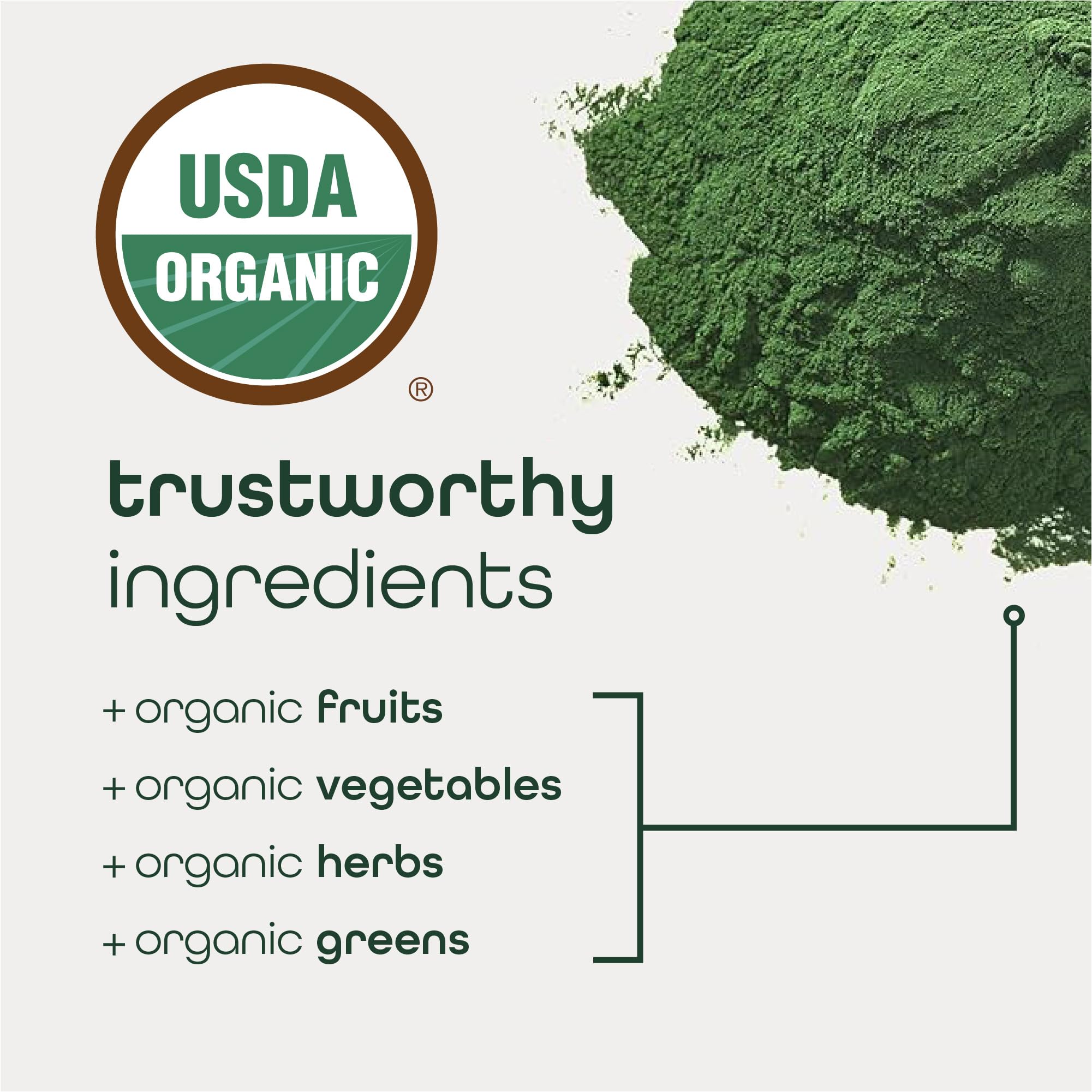 Organic mushroom blend in Zena Organic Super Greens (cordyceps, reishi, lion’s mane, chaga)