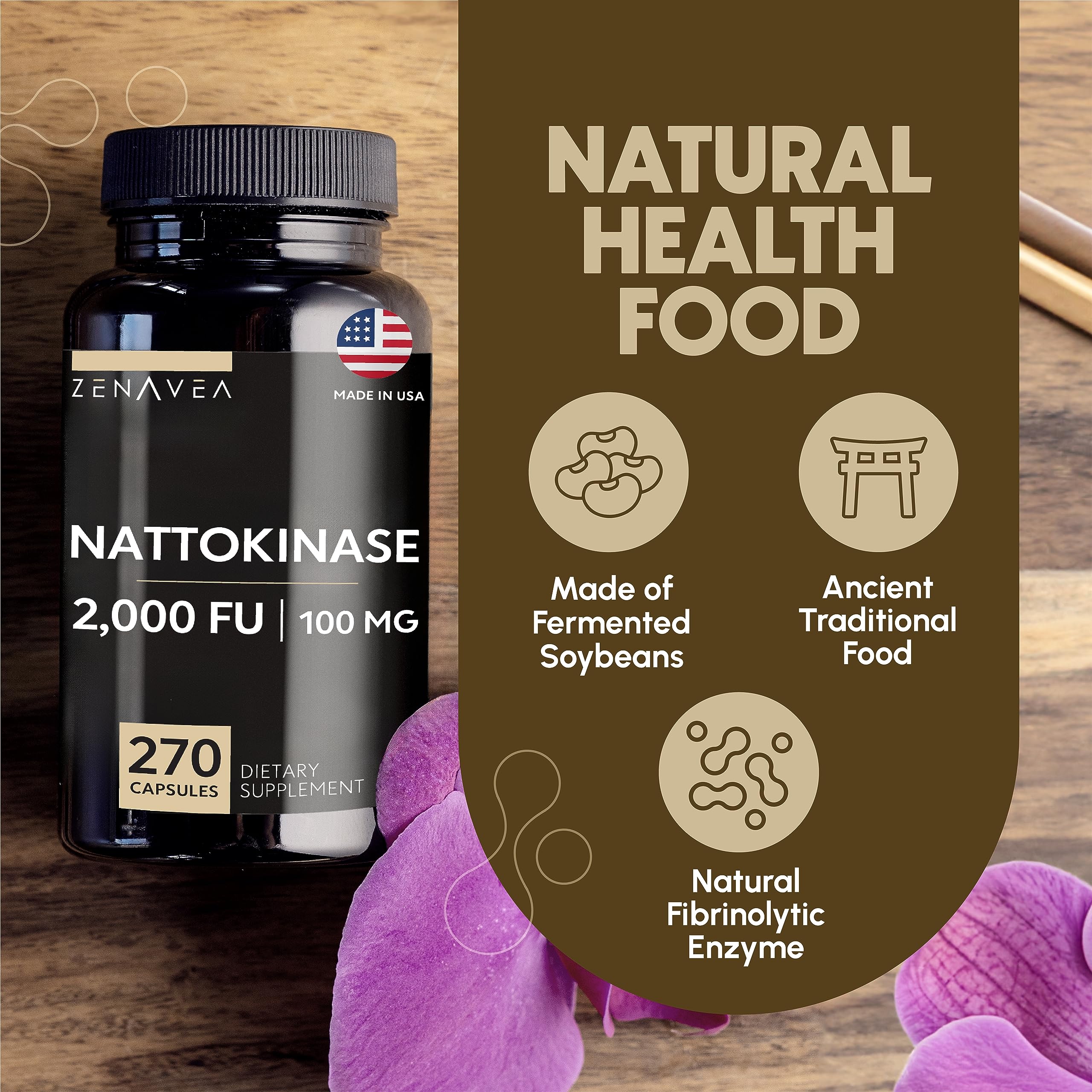 Made in USA Zenavea Nattokinase supplement