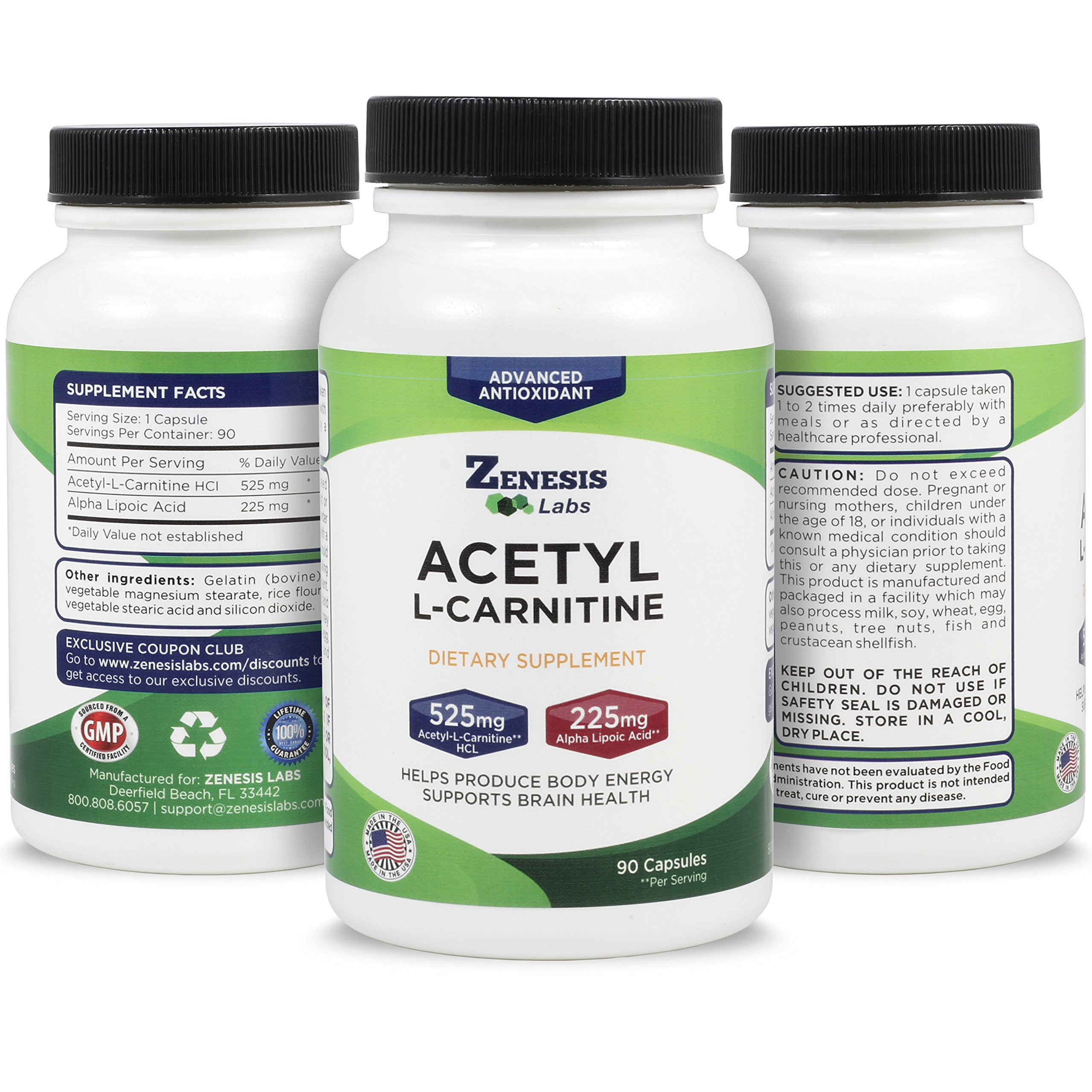 Close-up of Zenesis Labs supplement label showing ingredients