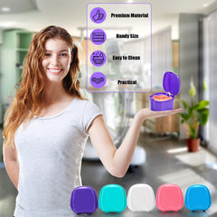 Open view interior of ZENFUN denture storage box