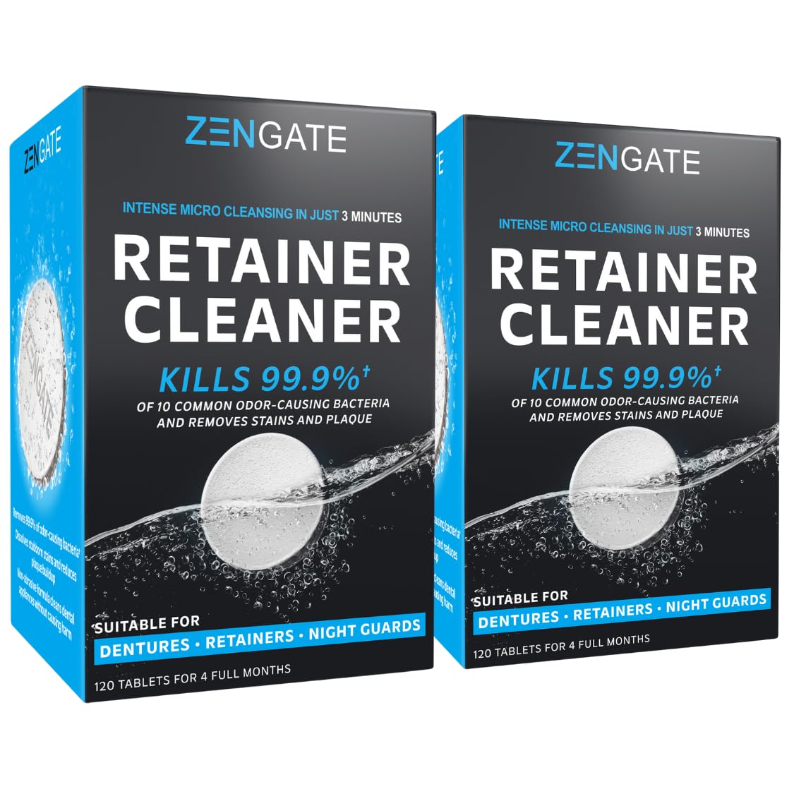 ZENGATE Retainer Cleaner two-pack box with 240 tablets