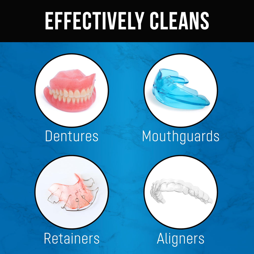 Night guard and dental appliances drying after cleaning