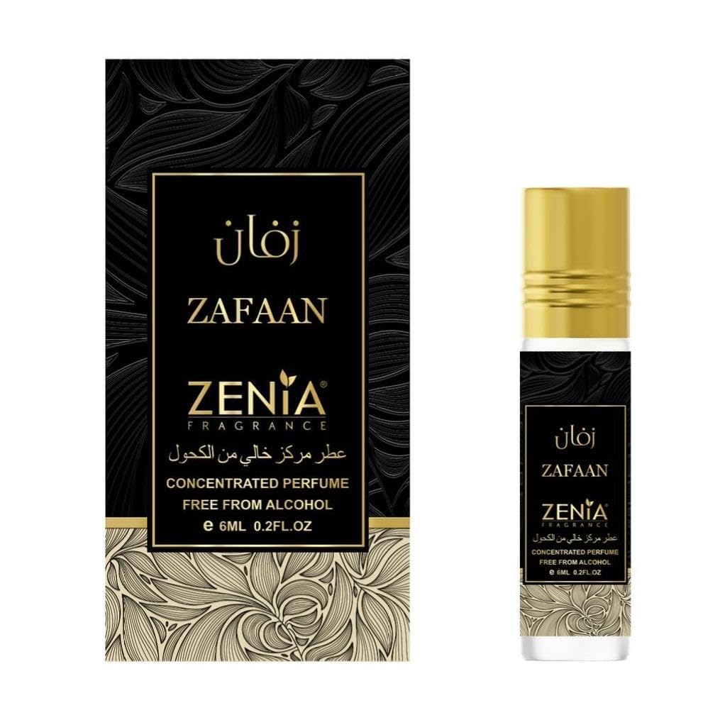 Zenia Zafaan Perfume Oil Roll-On 6ml bottle with peach and apple blossom notes