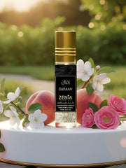 Fragrance notes featuring peach, apple blossom, and pineapple blossom