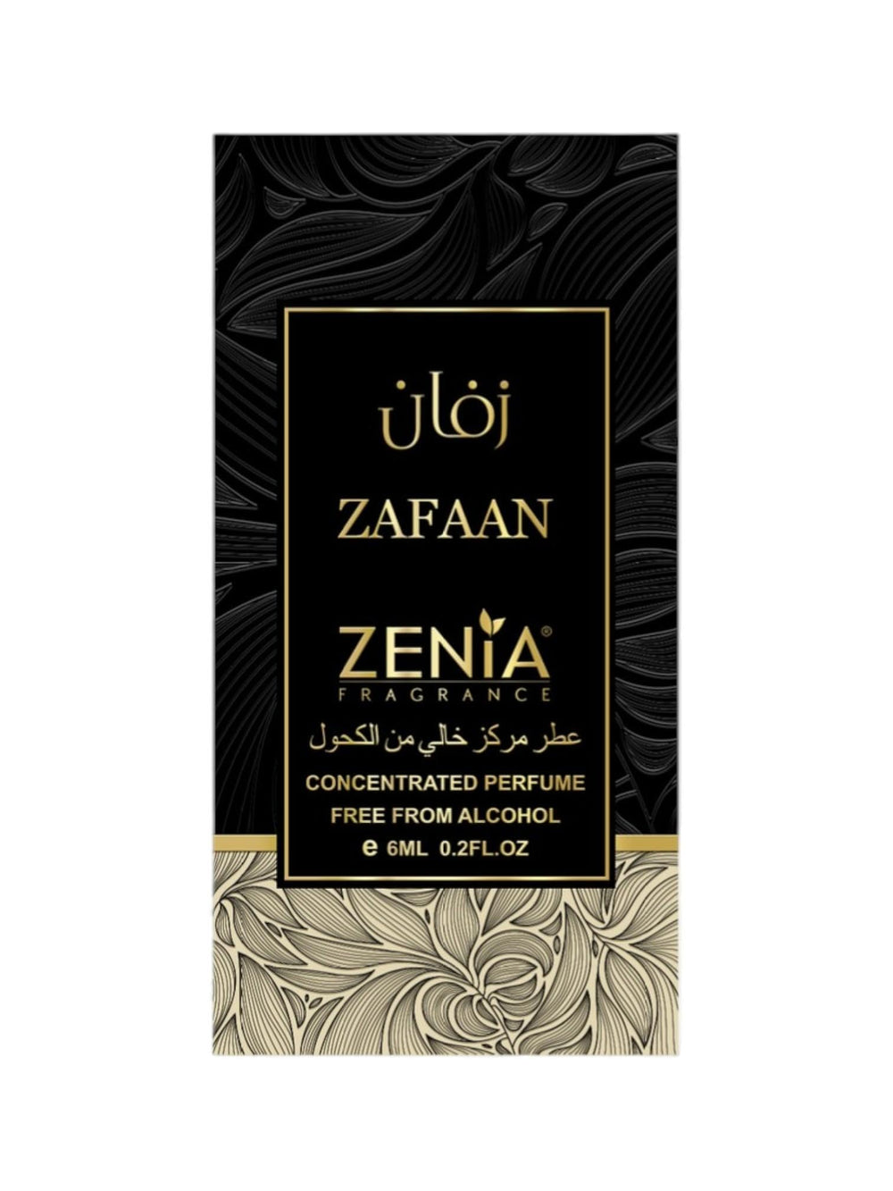 Zenia Zafaan bottle with rose and musk base notes