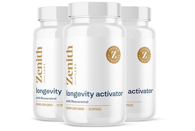 Bottle of Zenith Labs Longevity Activator dietary supplement