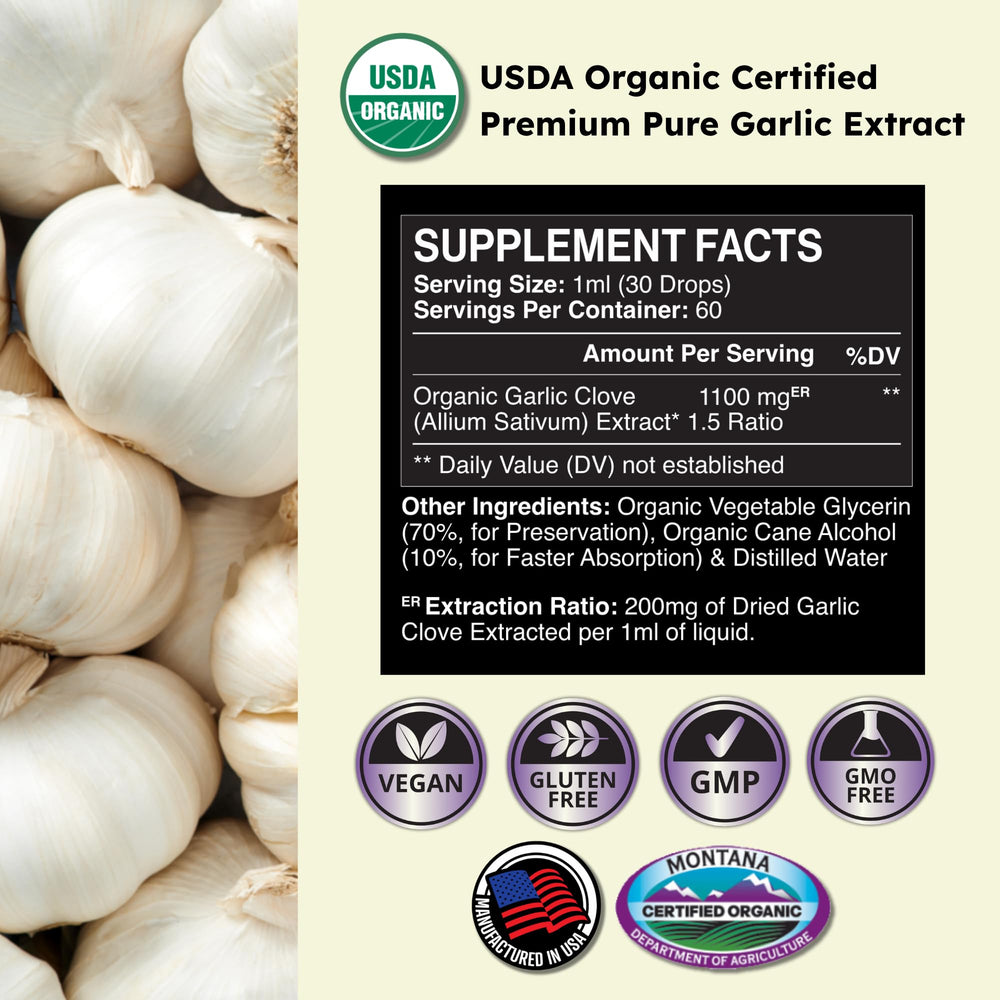 Zenmen Garlic Tincture bottle with USA-made label
