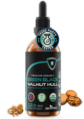 Zenmen Organic Green Black Walnut Hull Tincture bottle front with label