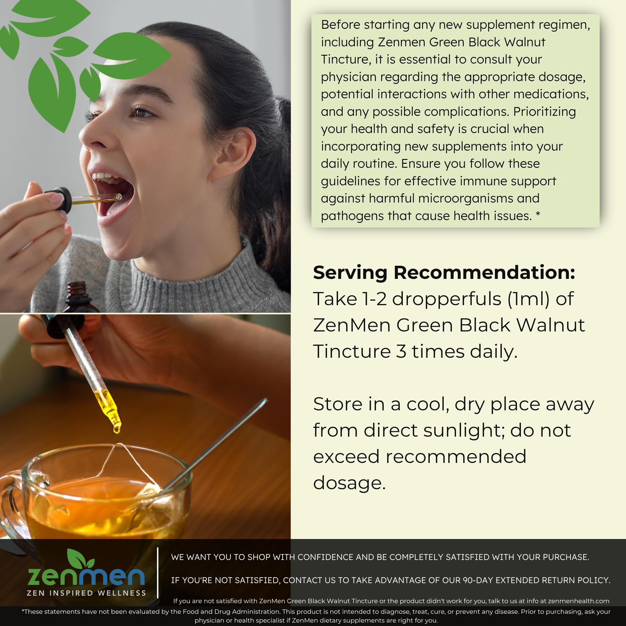 USDA Organic and Non-GMO label on Zenmen tincture