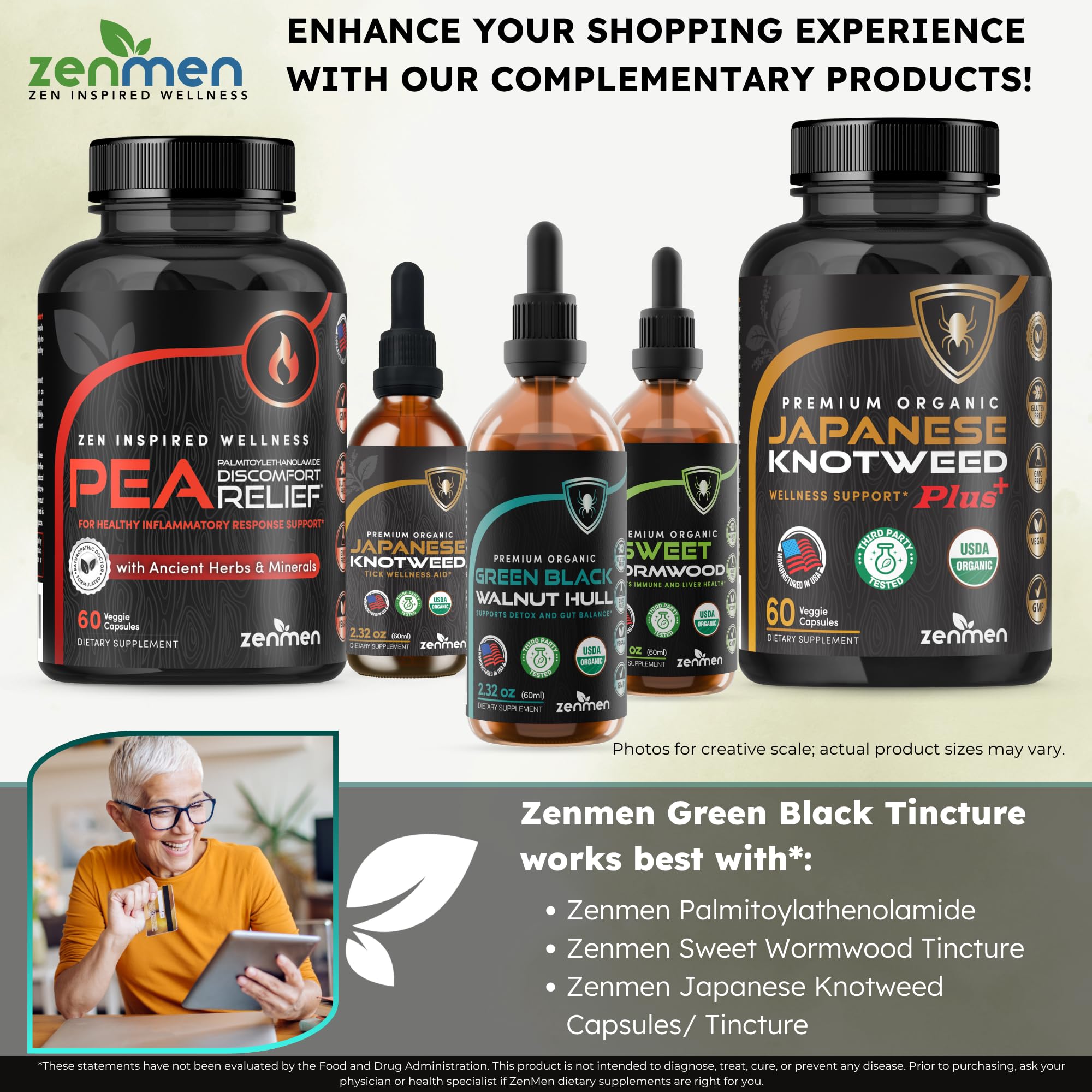Zenmen tincture packaging indicating USA manufacturing