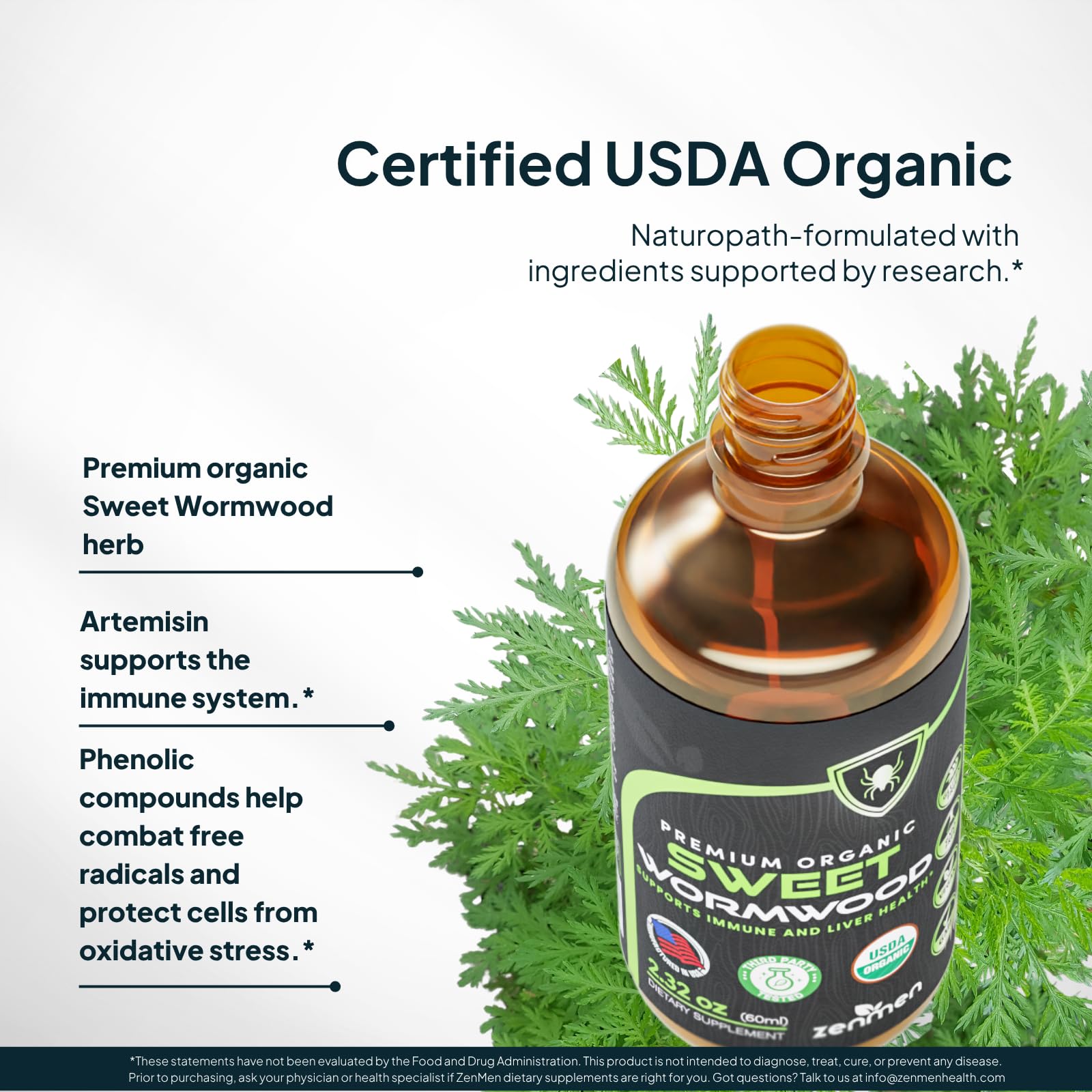 Label highlighting vegan status and third-party testing