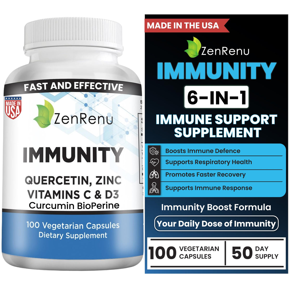Front view of Zenrenu Immunity Quercetin 700 mg bottle