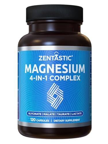 Front label of Zentastic Magnesium Complex 4-in-1 bottle with 120 capsules