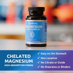 Close-up illustration of magnesium malate chelate with amino acids