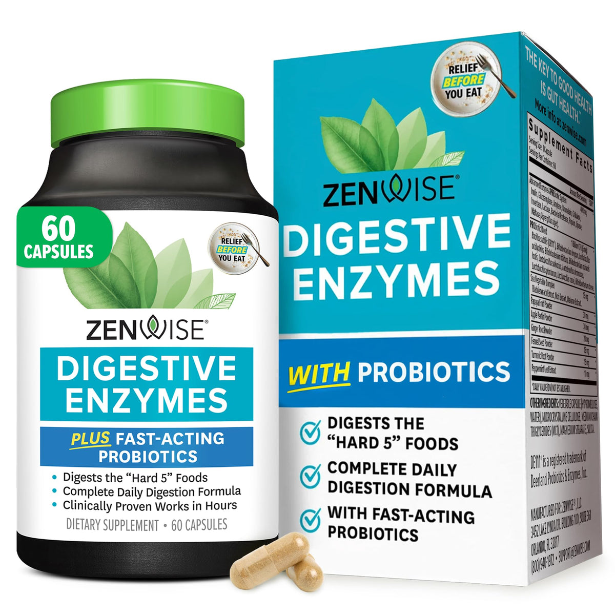 Zenwise Health Digestive Enzymes bottle label