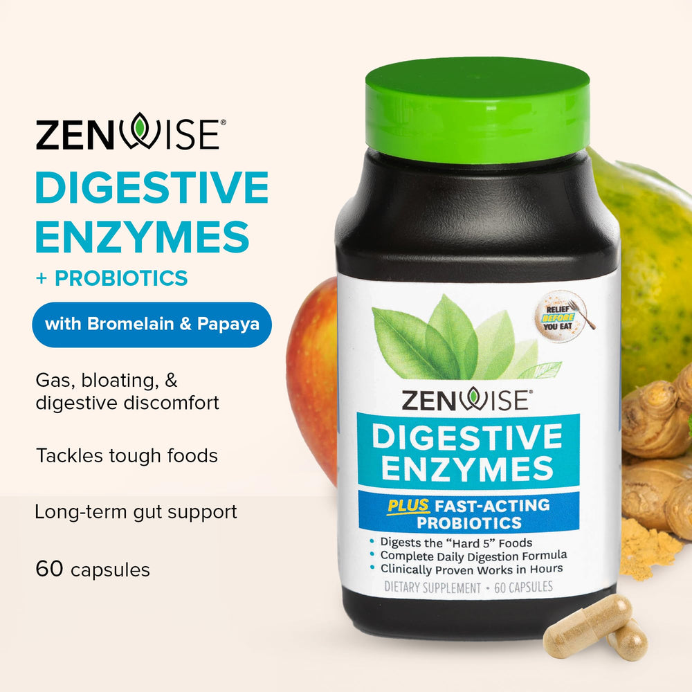 Close-up of Zenwise Digestive Enzymes packaging
