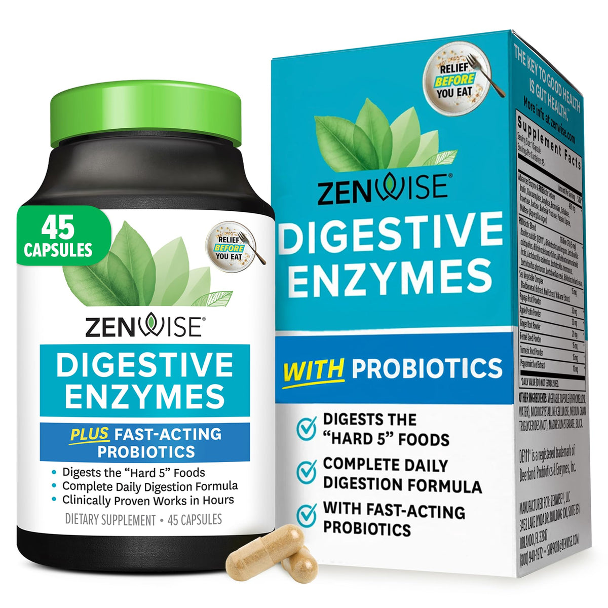 Zenwise Health Digestive Enzymes bottle – front view